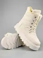Белый ботинки женские, полусапоги женские, зимние