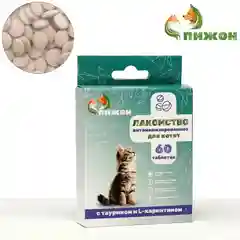 Лакомства "Пижон" для котят, с таурином и L-карнитином, 60 табл