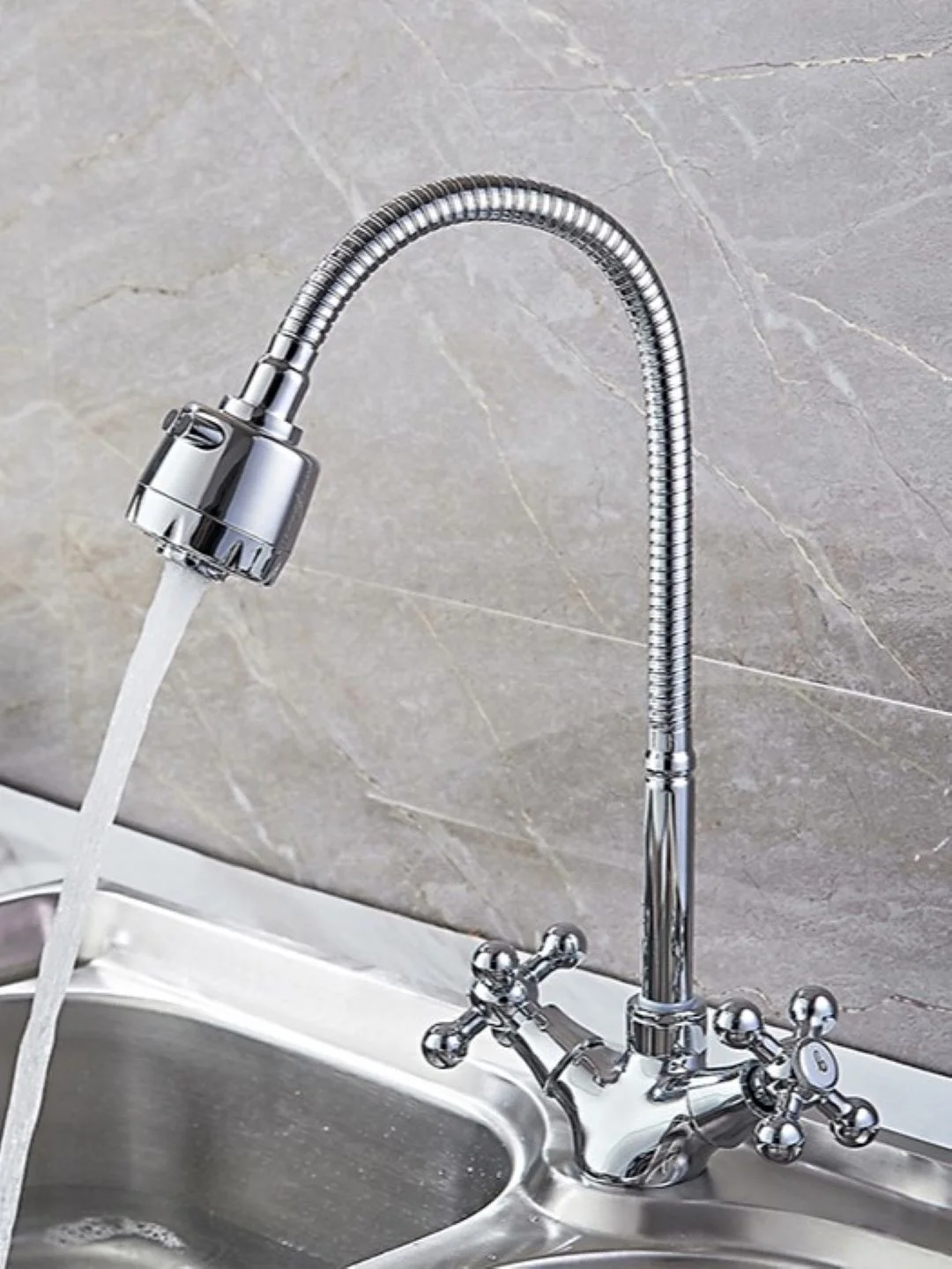 Смеситель для кухни с гибким изливом Ledeme L4319-3