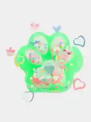 Зеленый сквиш Лапа, Лапка кошачья, антистресс, игрушка, мялка-жмялка, тянучка, ярких цветов, с блёстками