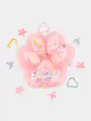 Розовый сквиш Лапа, Лапка кошачья, антистресс, игрушка, мялка-жмялка, тянучка, ярких цветов, с блёстками