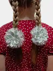 Серебряный бантики для волос, Резинки для волос, Новый год, Ободки, Аксессуары для волос