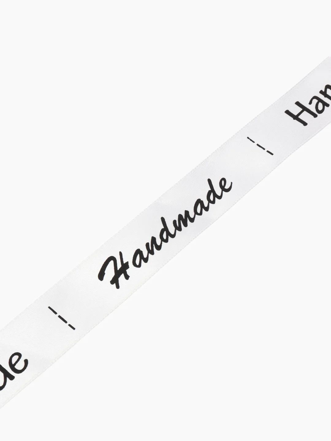 Белый атласная лента "Handmade" 2,5 см