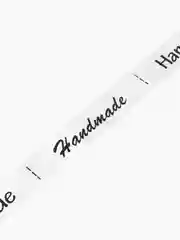 Белый атласная лента "Handmade" 2,5 см