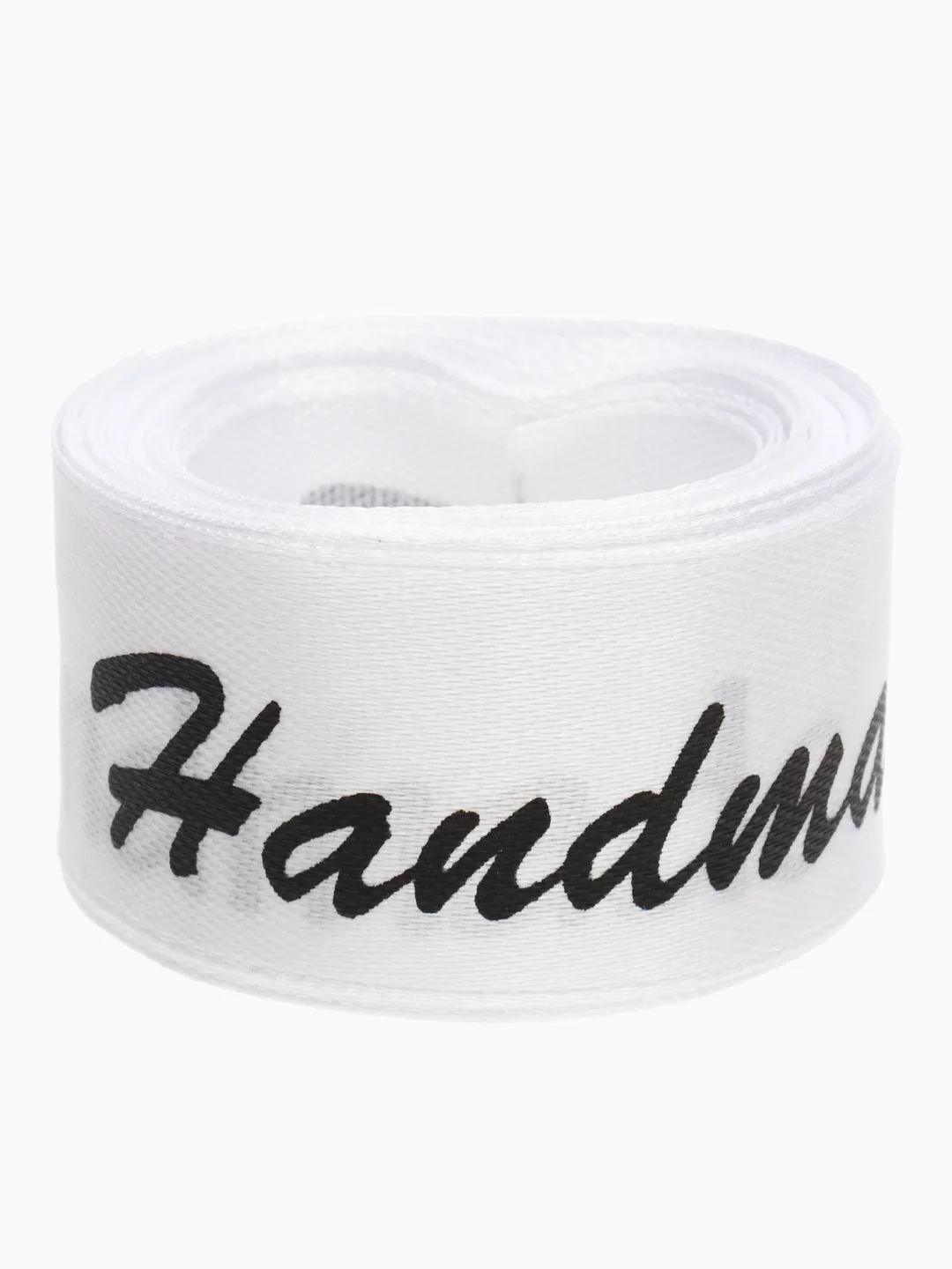 Белый атласная лента "Handmade" 2,5 см