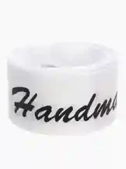 Белый атласная лента "Handmade" 2,5 см