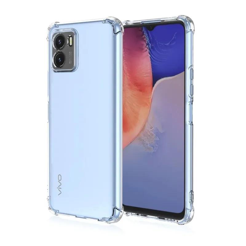 Чехол для Vivo Y15A / Y15s 2021, с усиленными углами, силиконовый, прозрачный