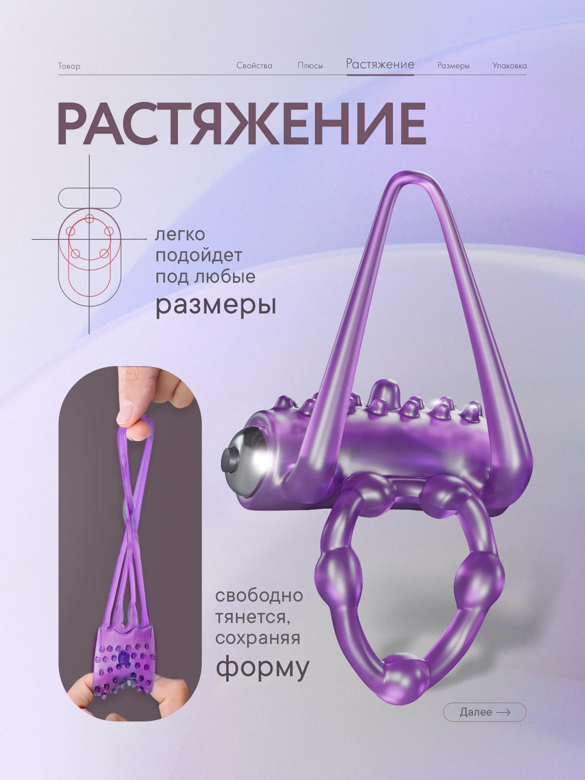 Фиолетовый двойное виброкольцо, эрекционное кольцо с вибрацией на пенис и мошонку, стимуляция клитора
