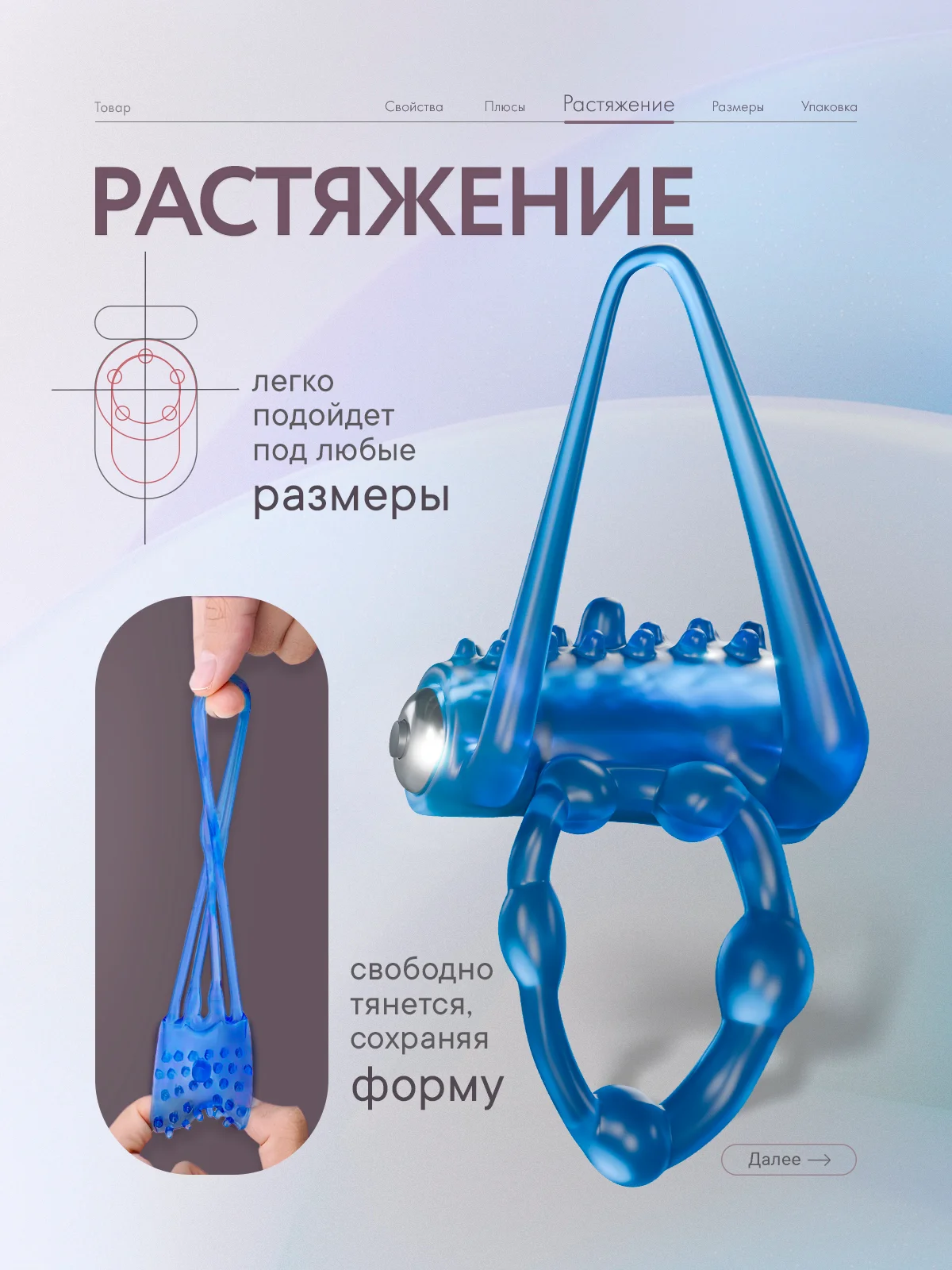 Синий двойное виброкольцо, эрекционное кольцо с вибрацией на пенис и мошонку, стимуляция клитора