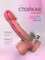 Прозрачный двойное виброкольцо, эрекционное кольцо с вибрацией на пенис и мошонку, стимуляция клитора