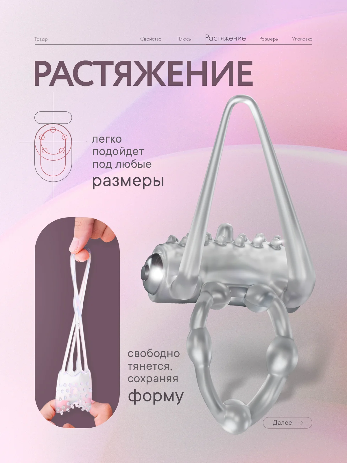 Прозрачный двойное виброкольцо, эрекционное кольцо с вибрацией на пенис и мошонку, стимуляция клитора
