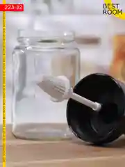 Баночка стеклянная для масла с кисточкой с ложкой для специй