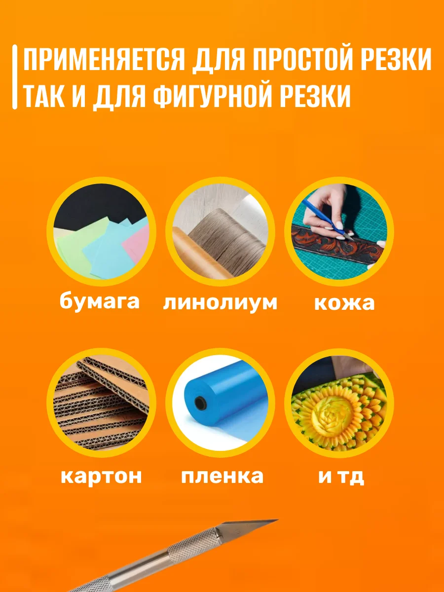 Нож с 5 запасными лезвиями Best Room канцелярский скальпельный резак Скальпель
