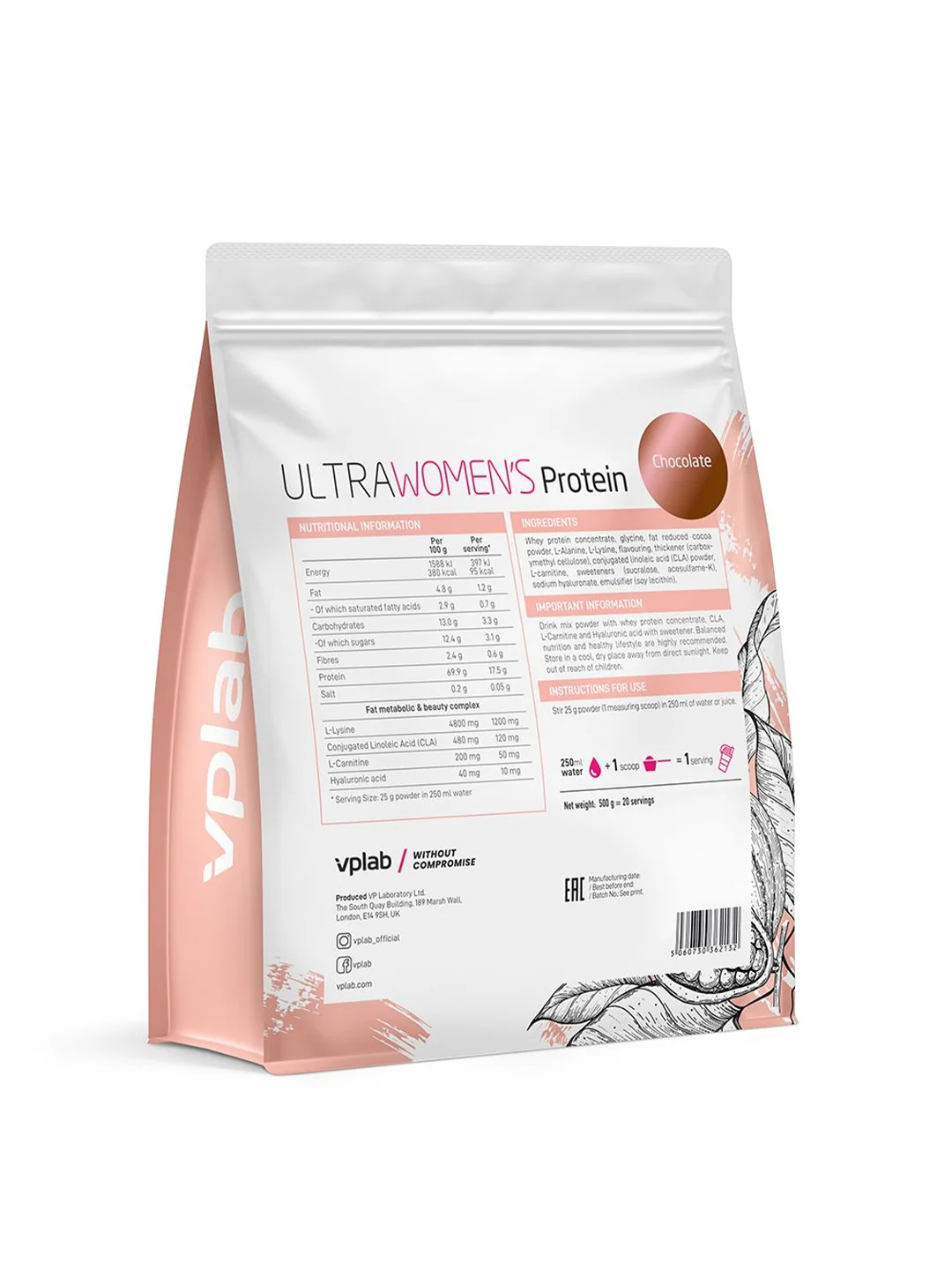 Vplab Ultra Womens Protein, Протеин сывороточный, порошок 500 г