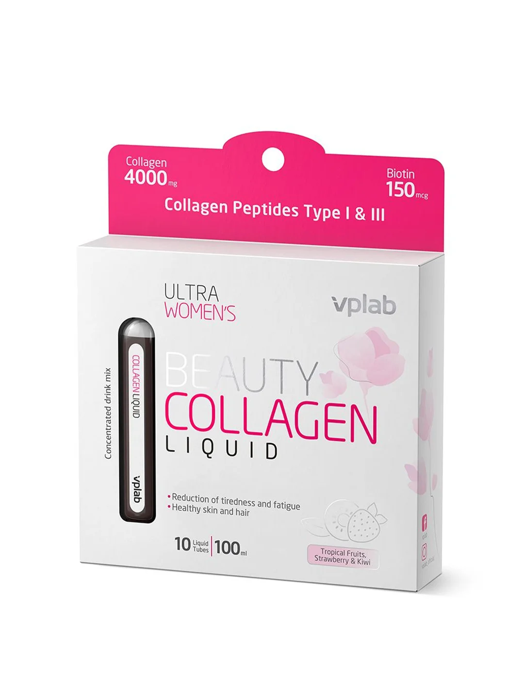 VPLAB Ultra Women's Beauty Collagen & Biotin Коллаген с биотином для женщин, 10 по 10 мл