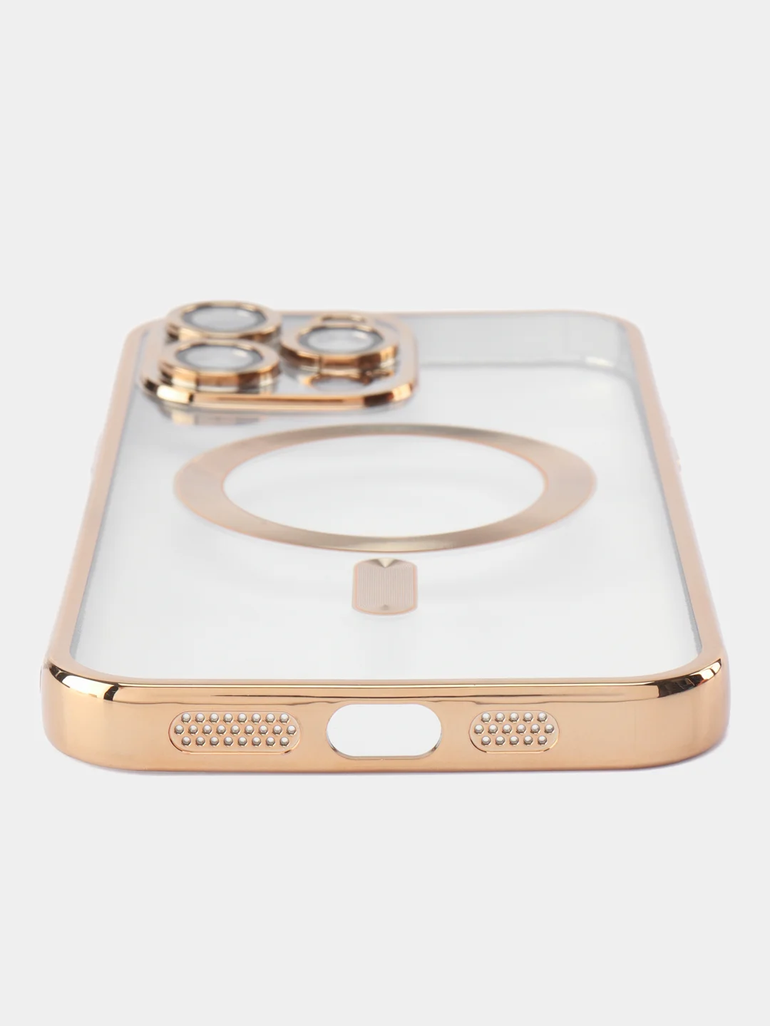 Золотой чехол на iPhone 14 Pro Max MagSafe беспроводная зарядка
