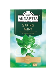 Чай "Ahmad Tea", Зеленый с мелиссой, мятой и лимон.сорго, картон.коробка, 75г,