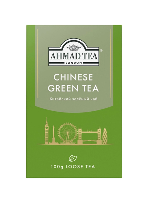 Чай "Ahmad Tea", зеленый "Китайский", листовой, картон. коробка, 100г,