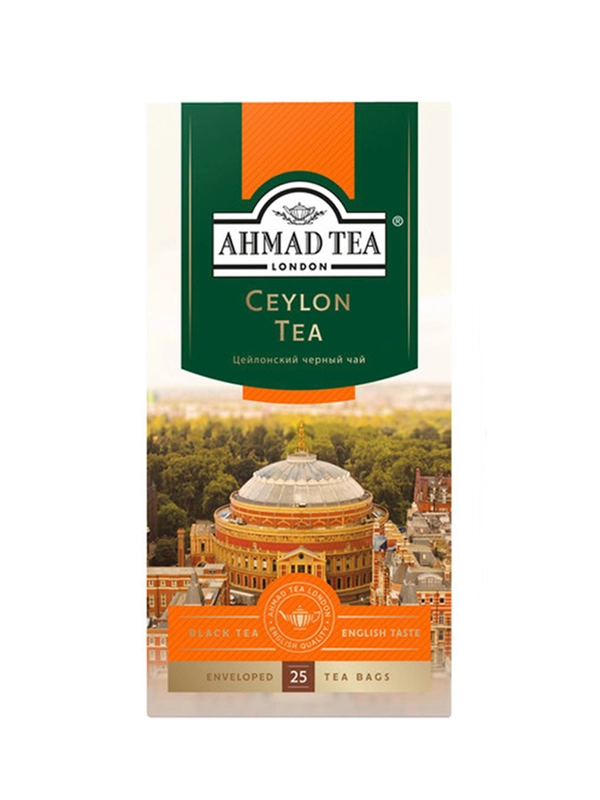 Чай "Ahmad Tea", Цейлонский черный, пакетики с ярлычками, в конвертах из фольги, 25х2г,