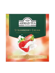 Чай "Ahmad Tea", Строуберри Крим, чёрный, пакетики в конвертах, 100x1,5г,