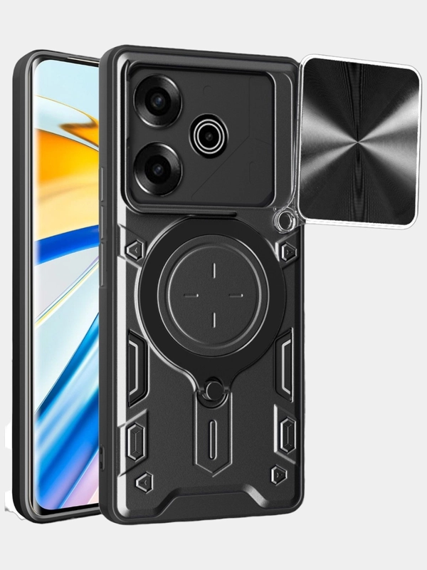 Чехол противоударный ring с защитой камеры для Tecno Pova 6 Pro