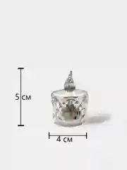 Белый новогодний светильник фонарь , свечка декоративная на батарейках