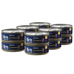 Корм влажный Brit Premium, для стерилизованных кошек, с мясом перепёлки, 100 г *12шт
