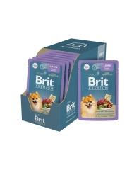 Корм влажный Brit Premium для собак мини пород с чувствительным пищеварением, ягненок, 85г *14шт