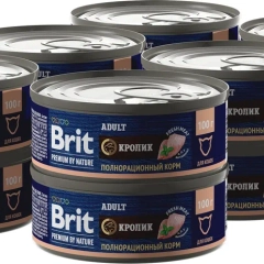 Корм влажный Brit Premium для котят, с мясом кролика, 100 г *12шт