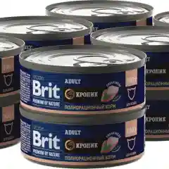 Корм влажный Brit Premium для котят, с мясом кролика, 100 г *12шт