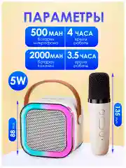 Музыкальная беспроводная колонка с микрофонами караоке