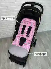 Голубой матрасик двусторонний в коляску