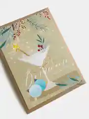 Зеленый открытка "С новым годом", 10 х 15 см, авторская, с конвертом