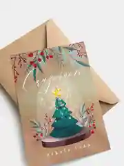 Индиго открытка "С новым годом", 10 х 15 см, авторская, с конвертом
