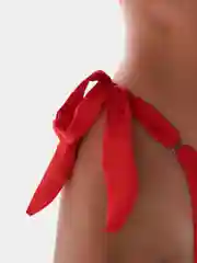 Красный шелковое эротическое белье с подвязками и чокером, сексуальное белье, эротик боди, бдсм