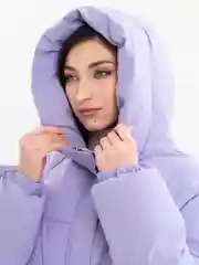 Сиреневый куртка женская, зимняя, пуховик