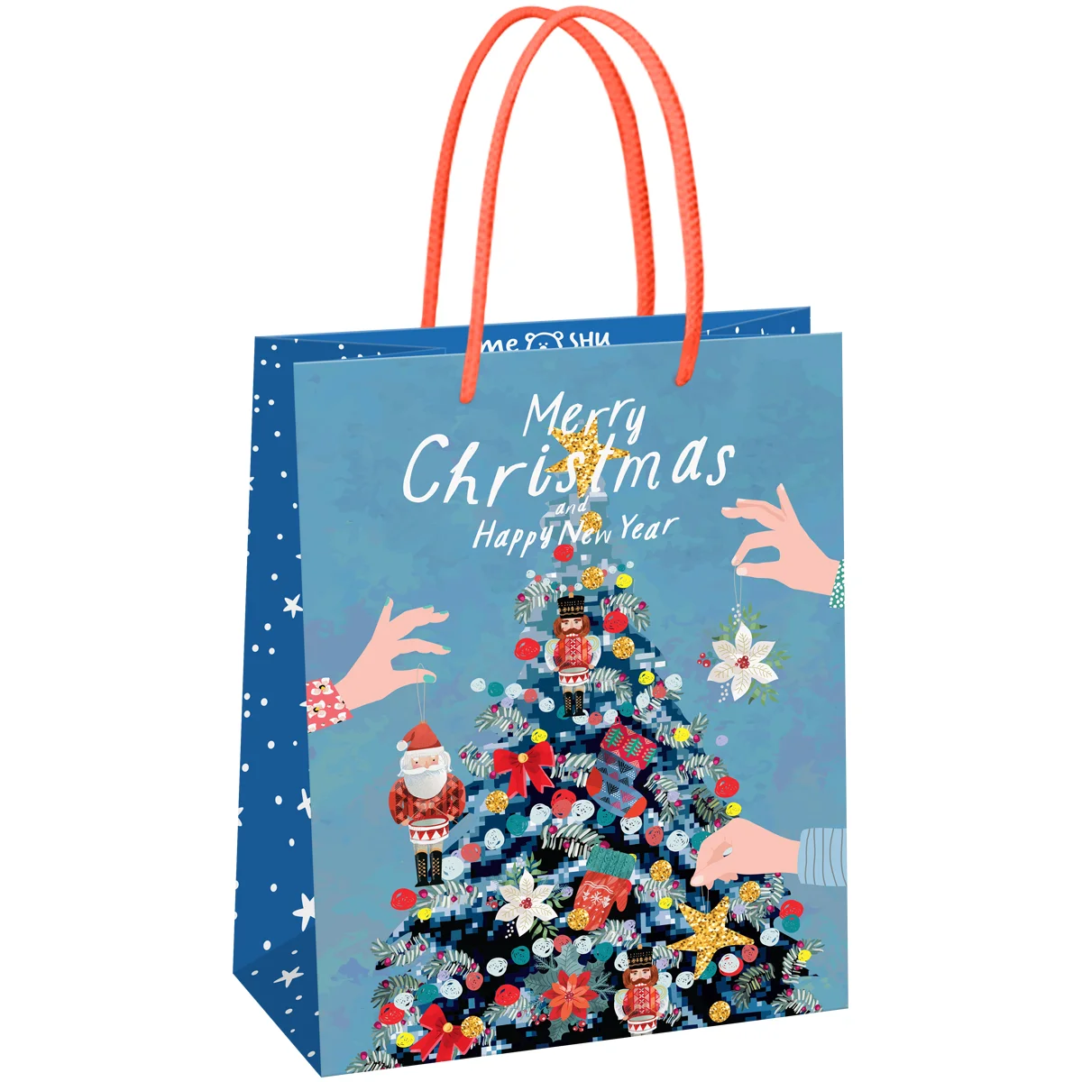 Пакет подарочный новогодний 18*23*10см Meshu "Christmas", матовая ламинация