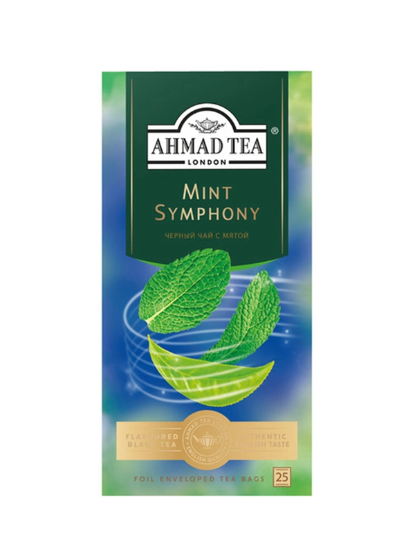 Чай "Ahmad Tea", Мятная Симфония, чёрный с ароматом мяты, пакетики в конвертах, 25x1,8г,