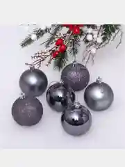 Новогодние шары 6 см (набор 6 шт) "Микс фактур"