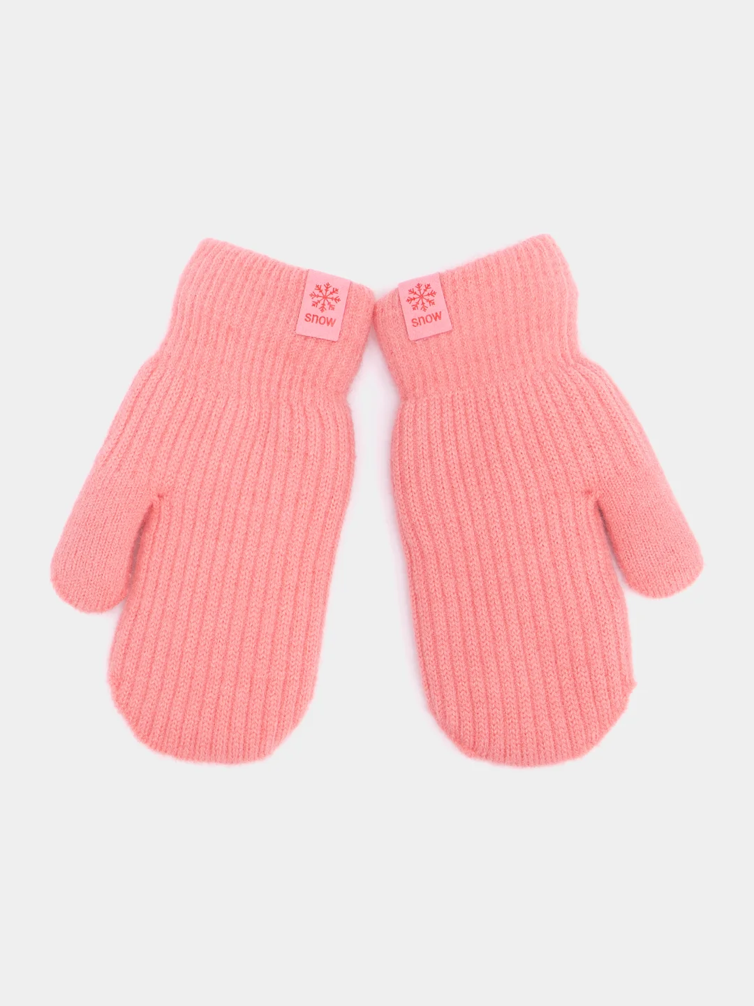 Коралловый детские зимние варежки с мехом 4-6 лет