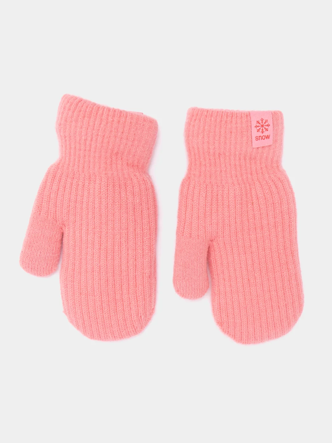 Коралловый детские зимние варежки с мехом 4-6 лет