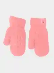 Коралловый детские зимние варежки с мехом 4-6 лет