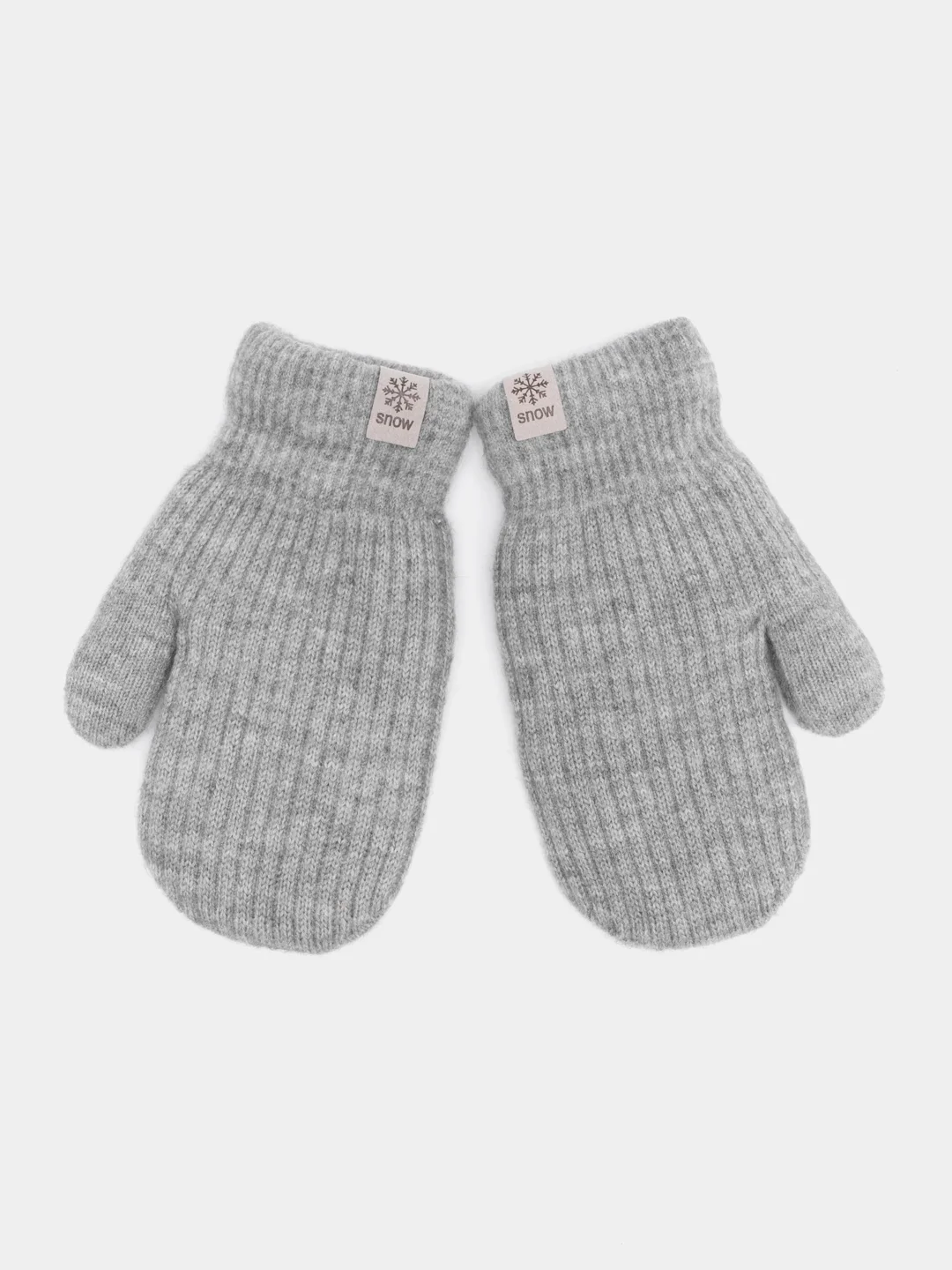Серый детские зимние варежки с мехом 4-6 лет