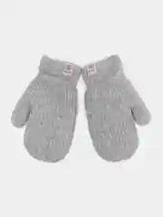 Серый детские зимние варежки с мехом 4-6 лет