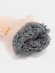Пудровый детские зимние варежки с мехом 4-6 лет