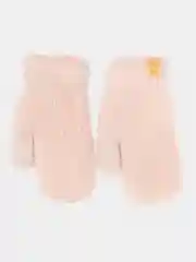 Пудровый детские зимние варежки с мехом 4-6 лет