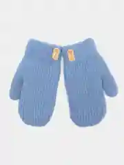 Светло-синий детские зимние варежки с мехом 4-6 лет