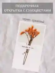 Оранжевый открытка для цветов и подарков сухоцветы, открытка подарочная "С днём рождения", открытки