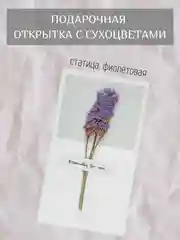 Фиолетовый открытка для цветов и подарков сухоцветы, открытка подарочная "С днём рождения", открытки