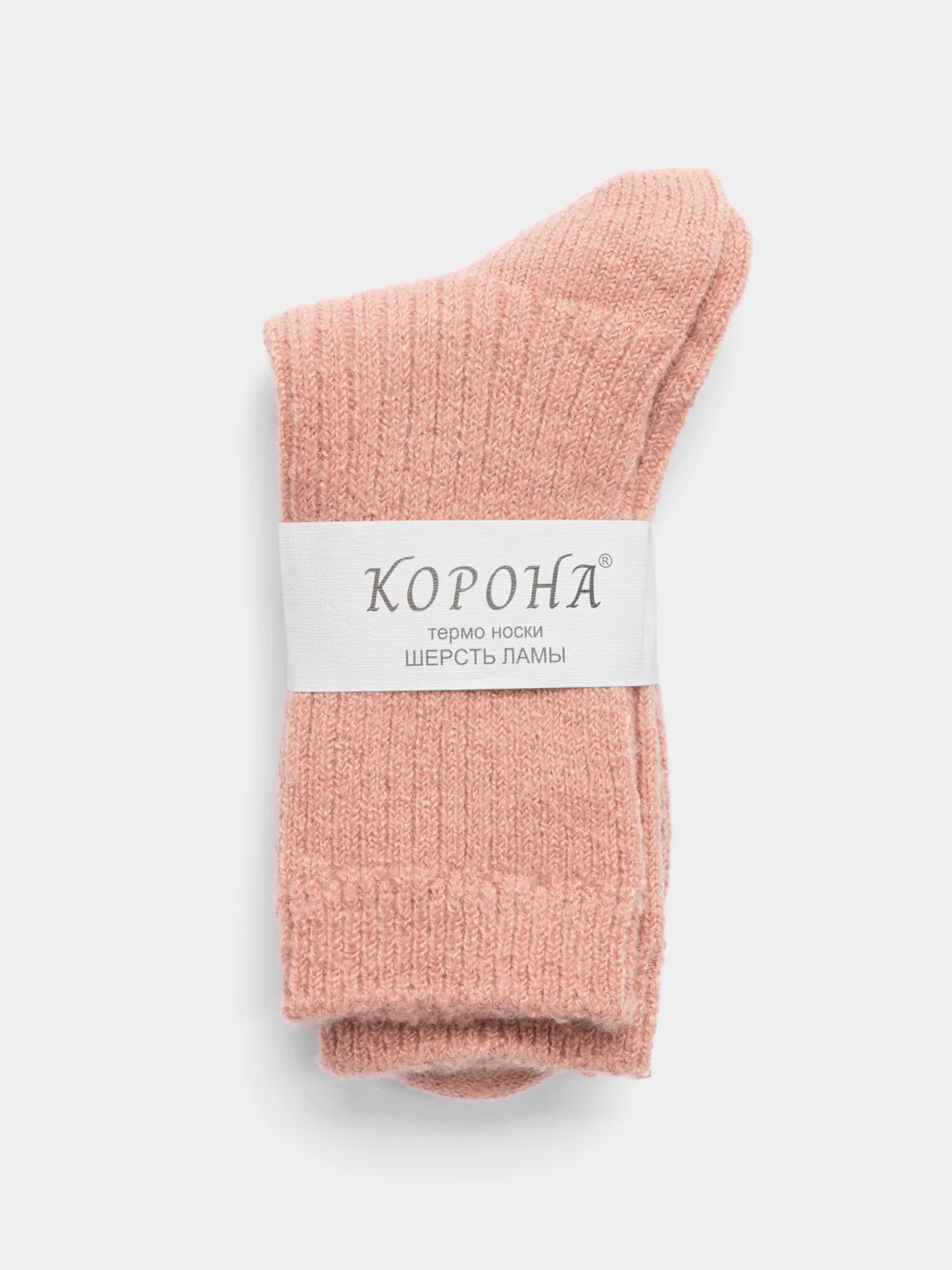 Кораллово-розовый теплые носки шерстяные